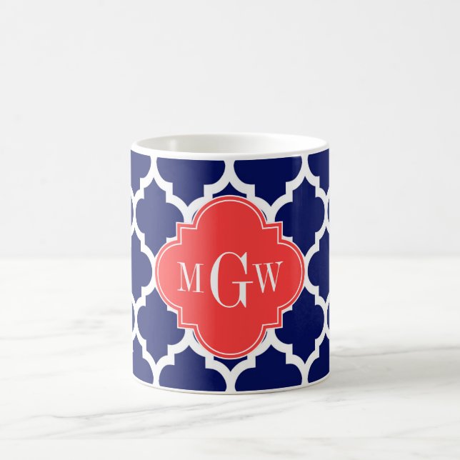 Mug Marine Whats Marocain #5 Coral Rouge 3 Monogramme  (Centre)