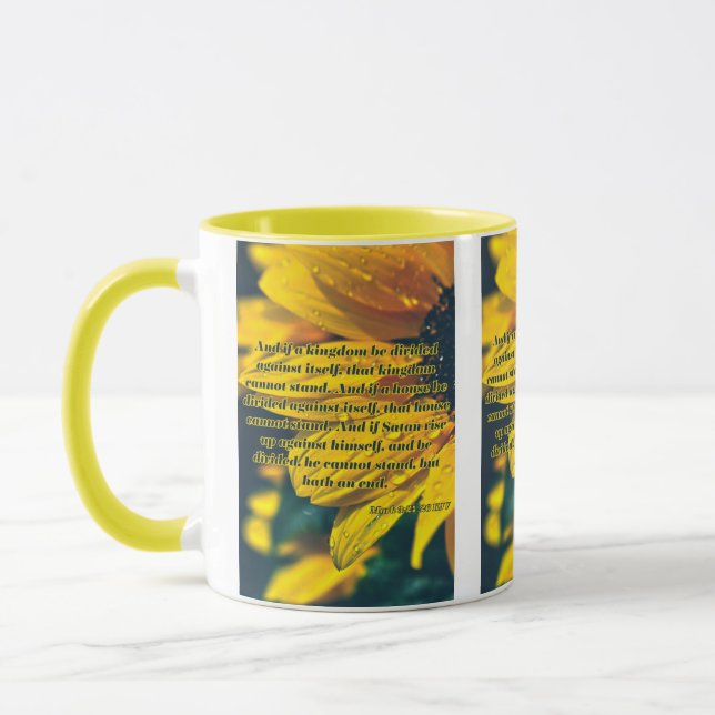 Mug Mark 3:24-26 KJV Bible Écriture Pic Deux Tons (Gauche)