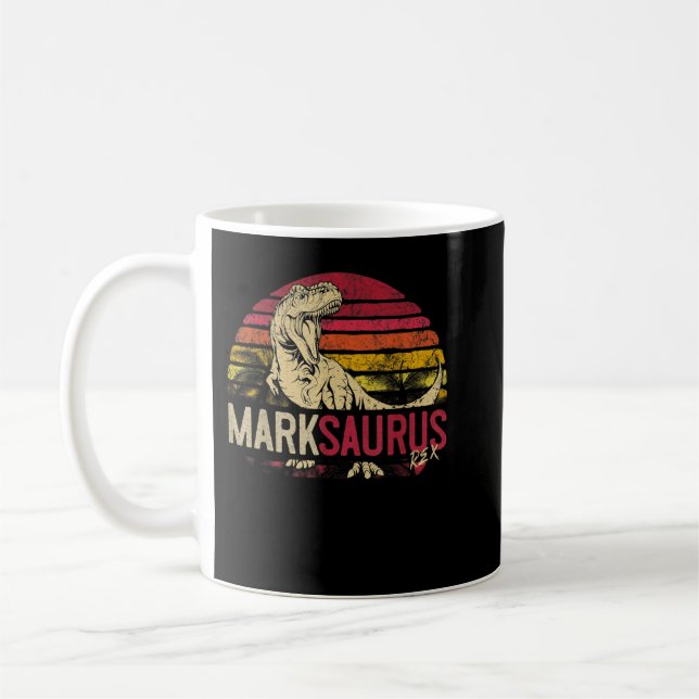 Mug Mark Saurus Funny Dinosaure personnalisé T Rex Nom (Gauche)