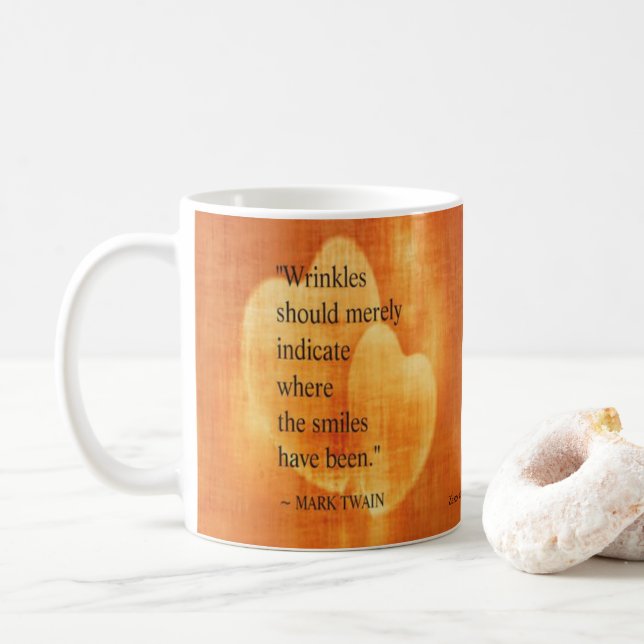 Mug Mark Twain Citation Anniversaire Avec Coeurs (Avec donut)