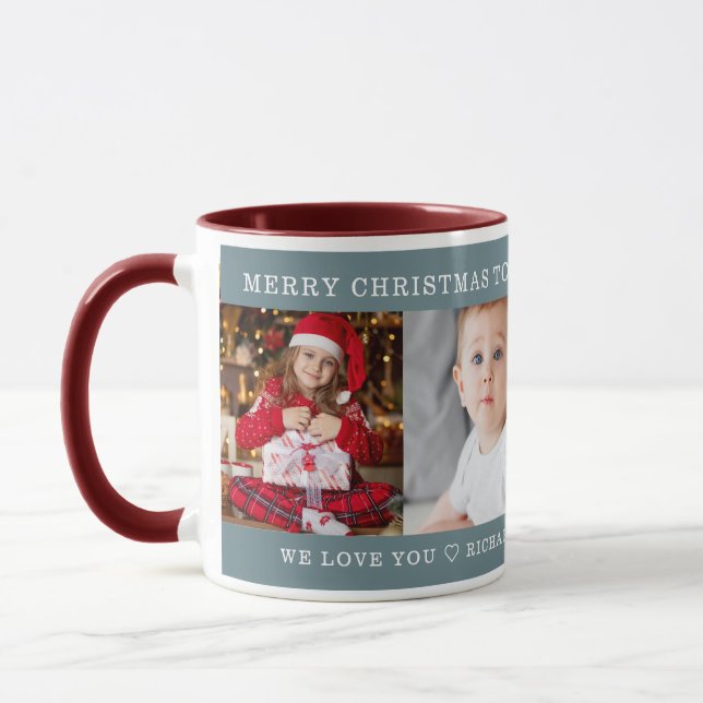 Mug Maroon cadeau photo personnalisé pour le meilleur  (Gauche)