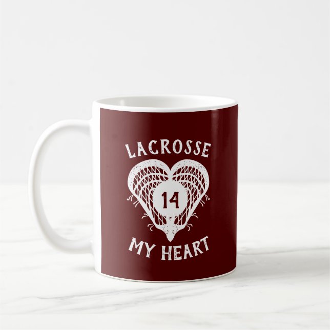 Mug Maroon Lacrosse Mon Coeur (Gauche)
