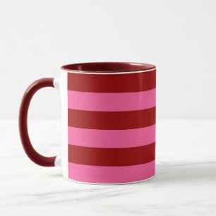Mug Maroon Rouge rose rayures Design