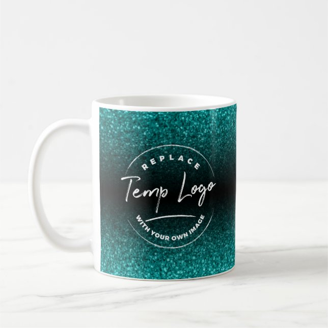 Mug Marque avec votre logo d'entreprise, Turquoise & n (Gauche)