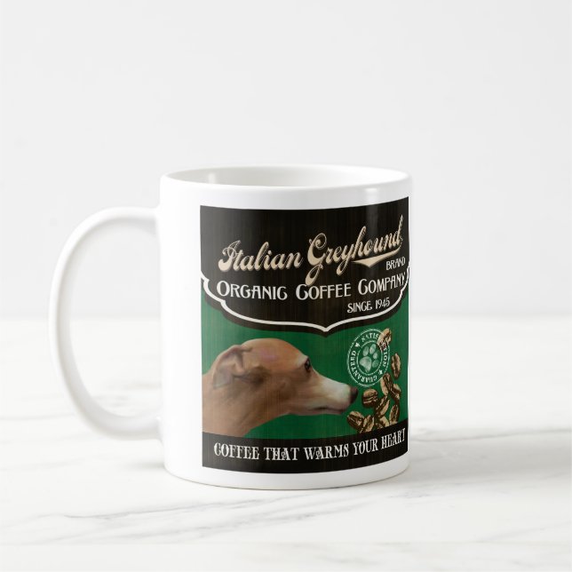 Mug Marque de lévrier italien - Organic Coffee Company (Gauche)