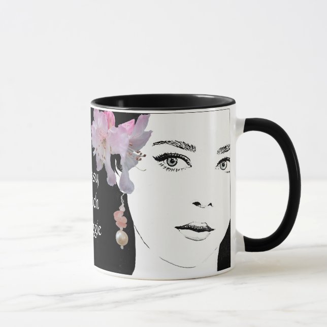 Mug Marque de sorcière de classe personnalisable Hallo (Droite)