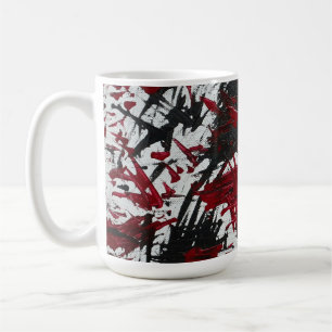 Mug Marques Abstraites en noir et rouge