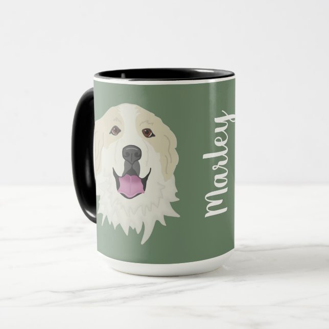 Mug Marques de Badger personnalisables des Grands Pyré (Devant gauche)