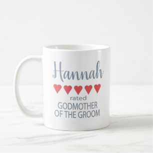 Mug Marraine de 5 coeurs du marié pour cortège de mari
