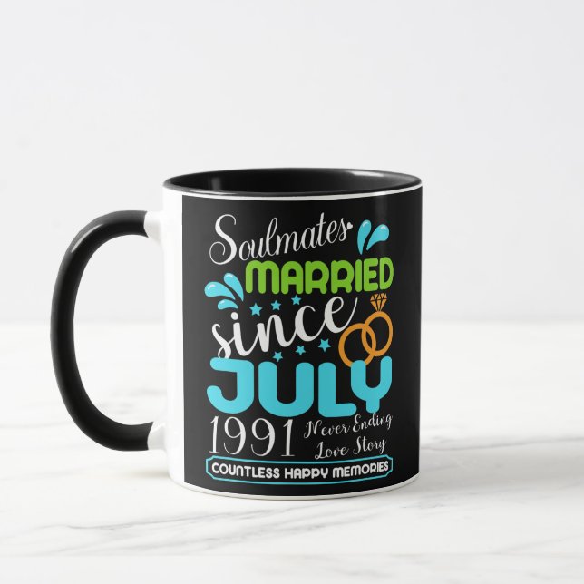 Mug Married Since July 1991 31st Wedding Anniversary  (Gauche)