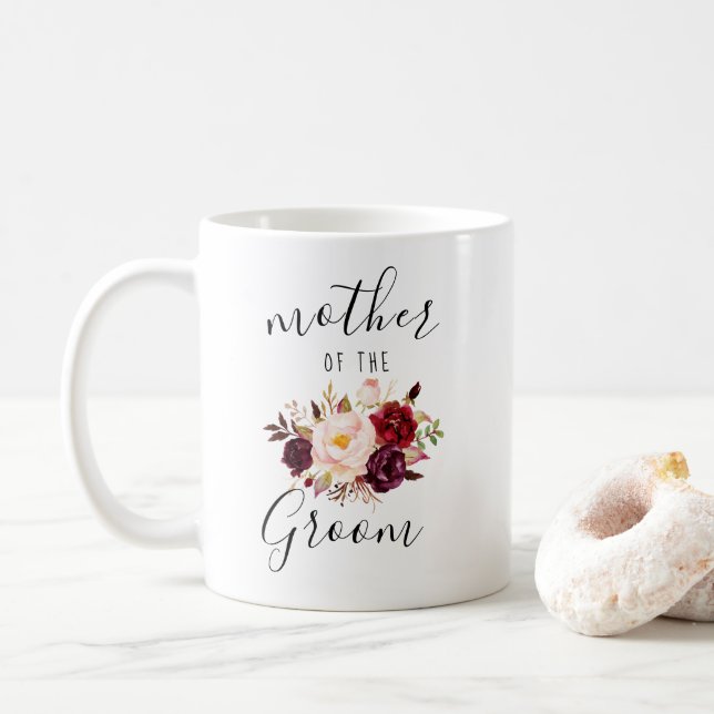 Mug Marsala Blush rose floral mère de la chambre cadea (Avec donut)