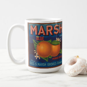 Mug Marsh Brand   Étiquette Citrus vintage