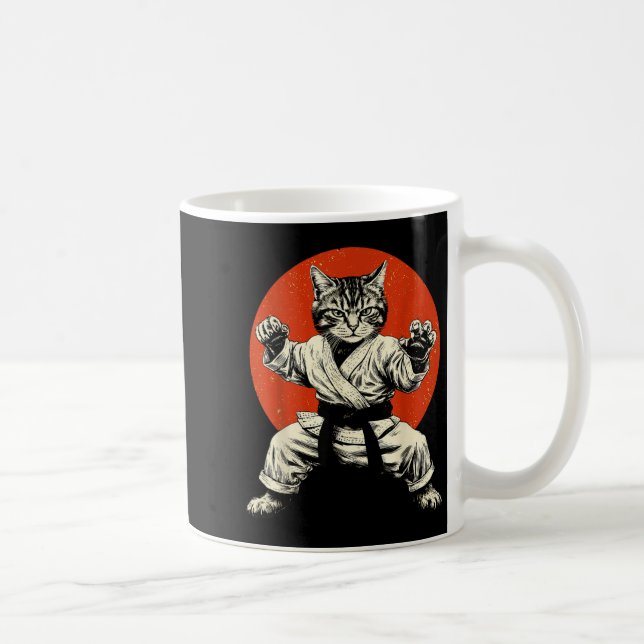 Mug Martial Arts Cat Karate Judo Japanese Flag Funny J (Droite)