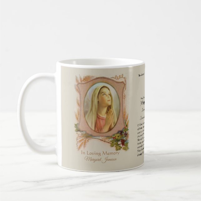 Mug Mary commémorative funèbre catholique religieuse (Gauche)