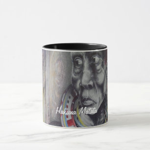 Mug Masaï Mère & Enfant avec Lion Art Imprimer/Graphiq