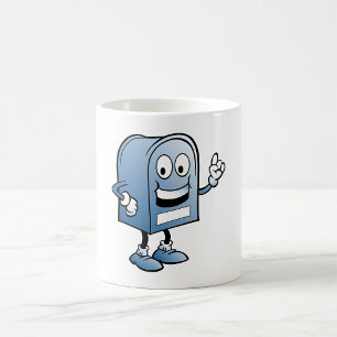 Mug Mascotte de boîte aux lettres joyeux bleu caractèr