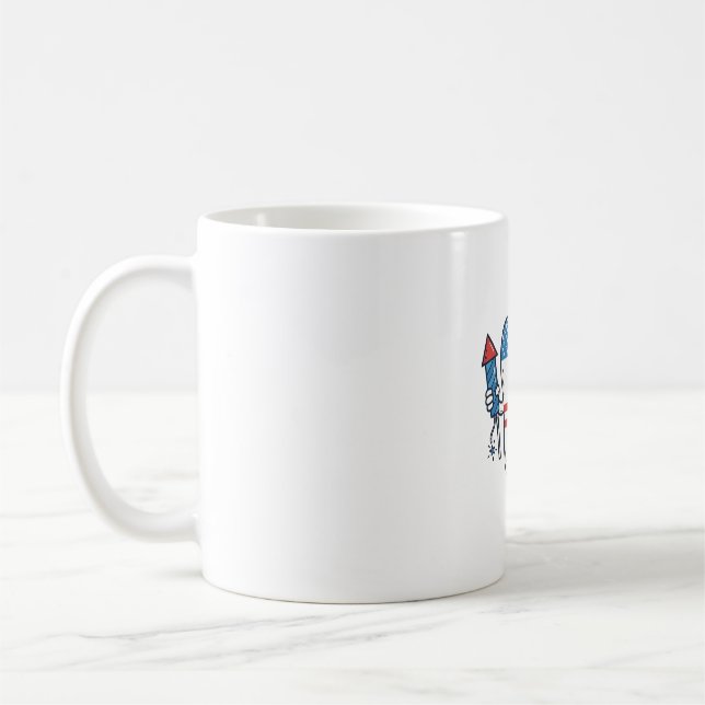 Mug Mascotte de dent patriotique Conception de vecteur (Gauche)