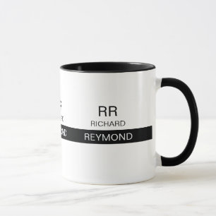 Mug Masculine Élégante Typographie Nom Noir