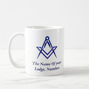 Mug Masonic Freemason Bleu