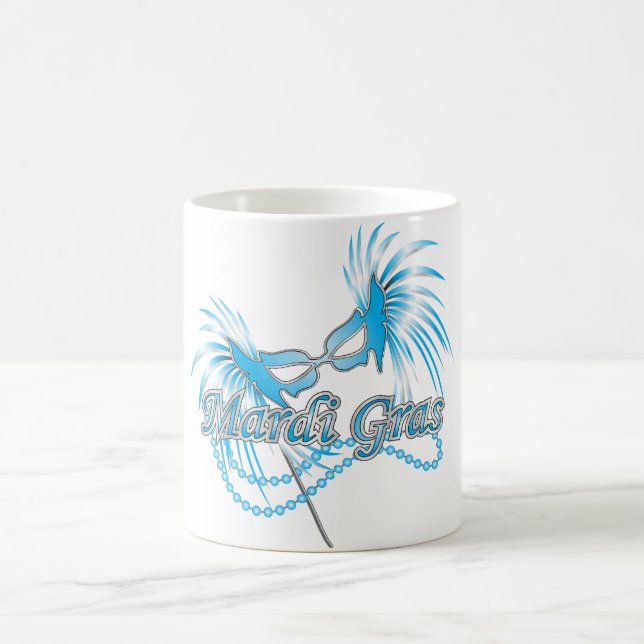 Mug Masque bleu de mardi gras (Centre)