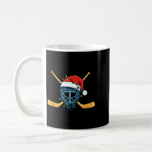 Mug Masque de hockey avec chapeau de Père Noël lumière
