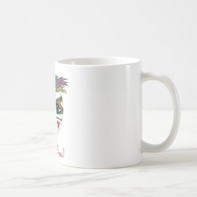 Mug Masque de plumes de Parties scintillant Mardi Gras (Droite)