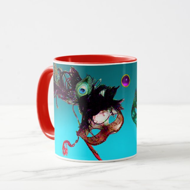 Mug MASQUES DE MASQUERADE DU MARDI GRAS  Pierres fines (Devant gauche)