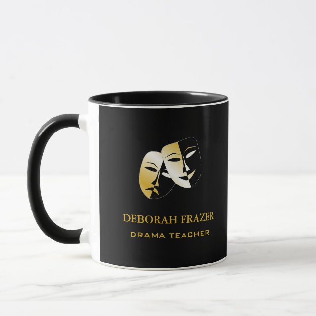 Mug Masques de théâtre silhouette noir (Gauche)
