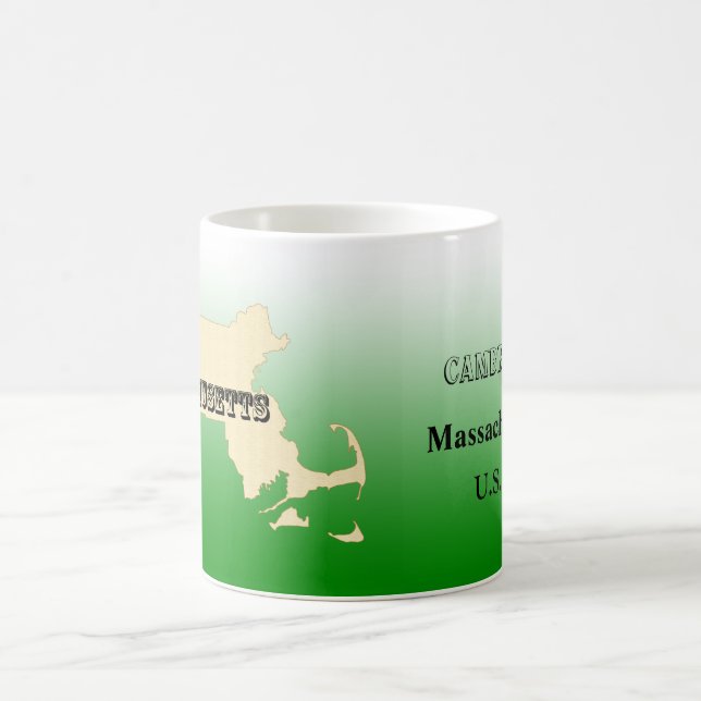 Mug - Massachusetts Plan d'Etat avec la ville (Centre)