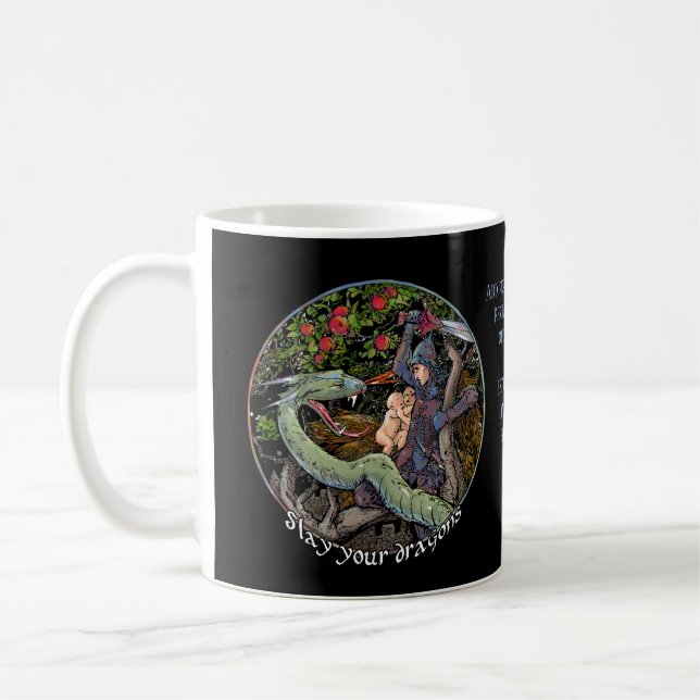 Mug MASSACREZ VOS DRAGONS, art médiéval, Jordanie (Gauche)