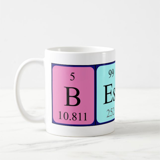 Mug Masse de nom de table périodique Besart (Gauche)