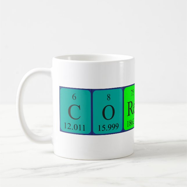 Mug Masse de nom de table périodique Corentin (Gauche)