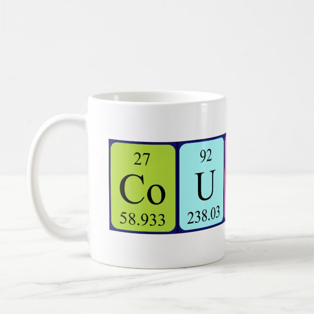 Mug Masse de nom de table périodique Cousin (Gauche)