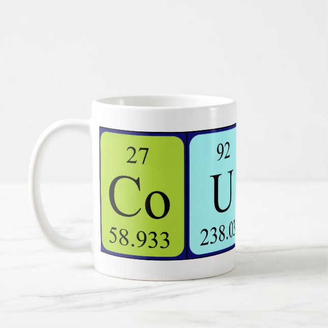 Mug Masse de nom de table périodique Cousin (Gauche)