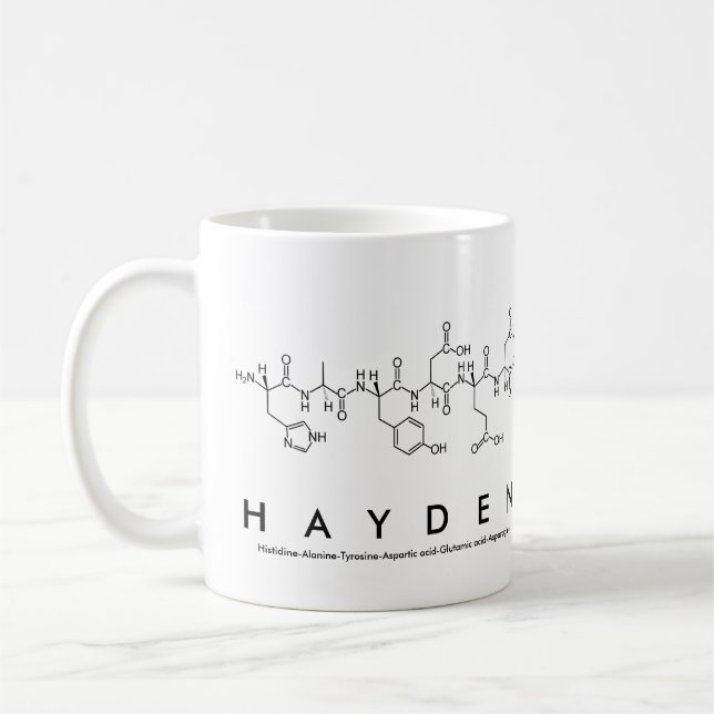 Mug Masse de nom du peptide Hayden (Gauche)