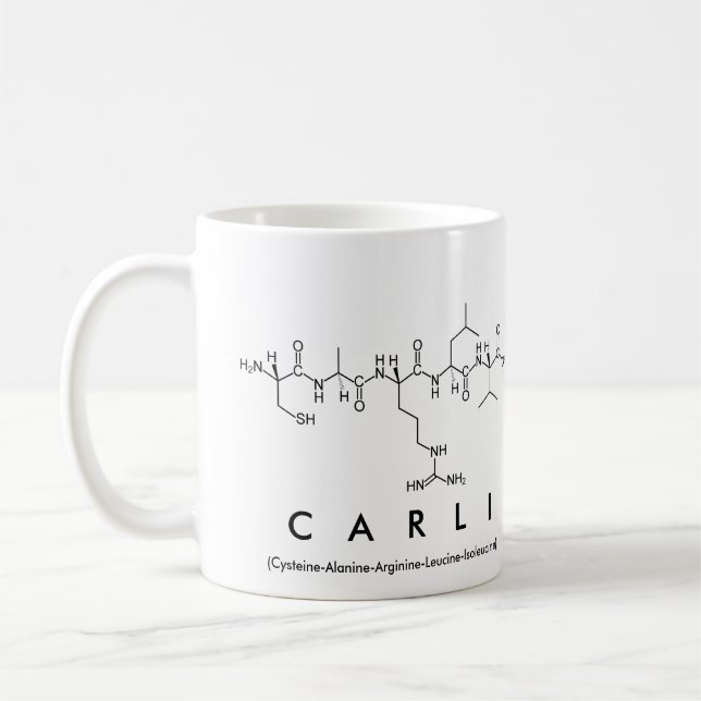 Mug Masse du nom du peptide Carli (Gauche)