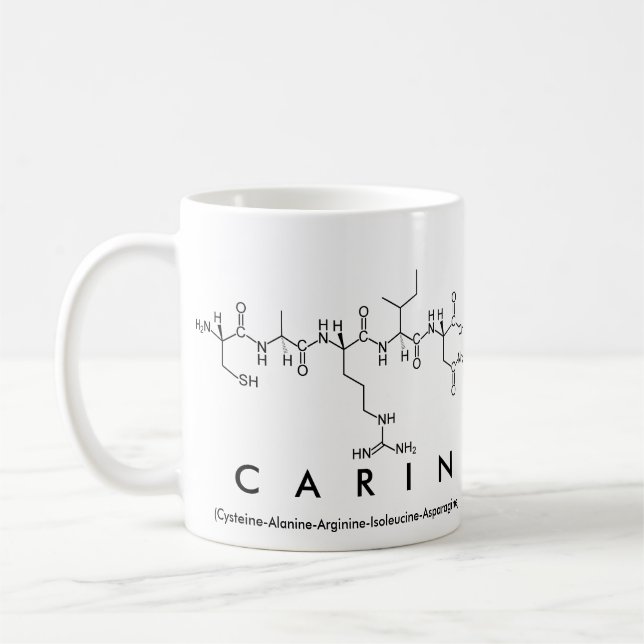 Mug Masse du nom du peptide de la carine (Gauche)
