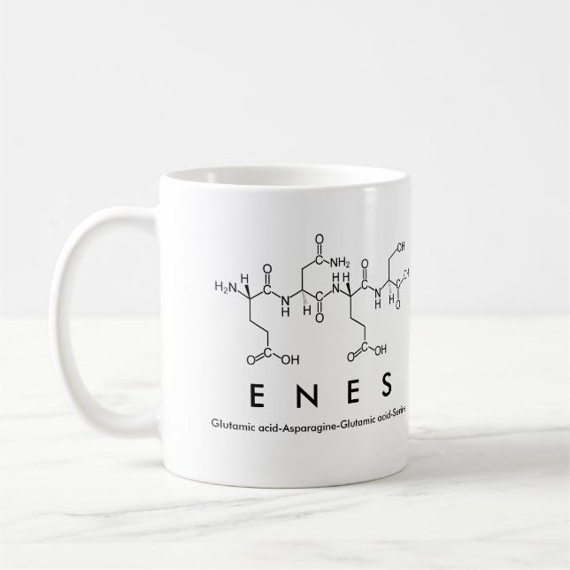 Mug Masse du nom du peptide Enes (Gauche)
