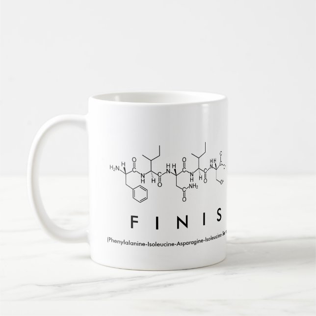Mug Masse du nom du peptide Finis (Gauche)