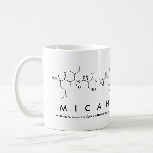 Mug Masse du nom du peptide Micah (Gauche)