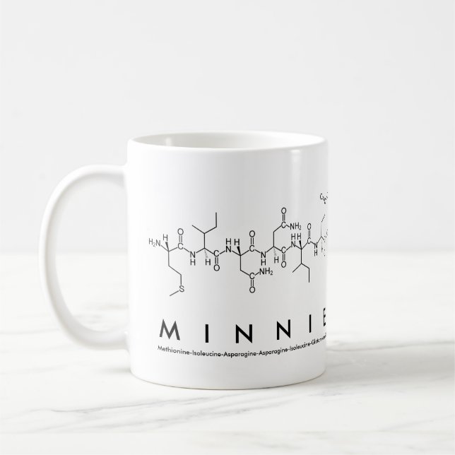 Mug Masse du nom du peptide Minnie (Gauche)