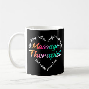 Mug Massothérapeute Mot de coeur Nuage Aquarelle