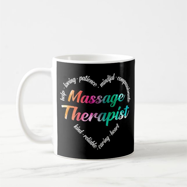 Mug Massothérapeute Mot de coeur Nuage Aquarelle (Gauche)
