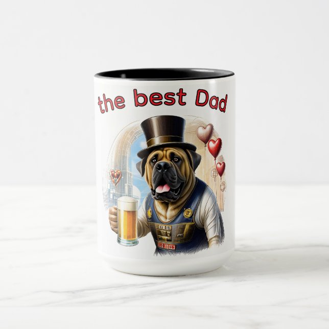 Mug Mastiff Dogue anglais meilleur Papa fête des pères (Centre)