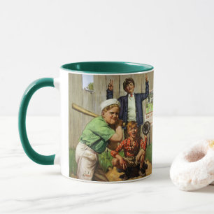 Mug Match de baseball vintage, enfant garçon joueur de