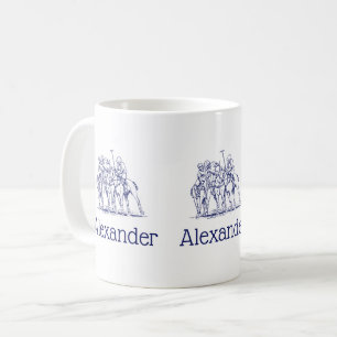 Mug Match Polo Stylisé vintage Dessin N° 1 bleu