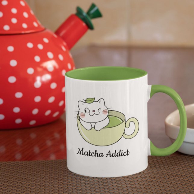 Mug Matcha Cute Chat, Matcha (Créateur téléchargé)