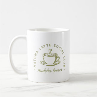 Mug Matcha latte amoureux club fille vert esthétique