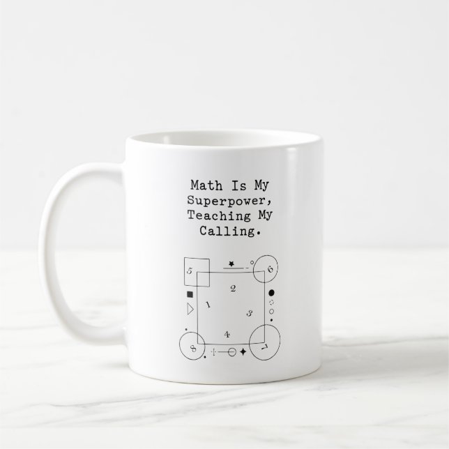 Mug Math Superpower Teacher | Calling & Passion (Gauche)