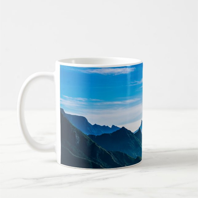 Mug Matin Montagnes Mist Paysage (Gauche)